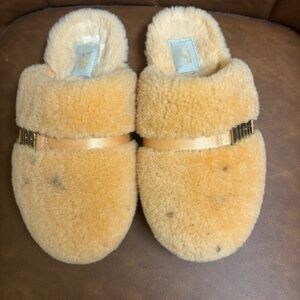 UGG Dalla Metal Graphic Sherpa Metallic Slippers Slip Ons